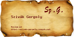 Szivák Gergely névjegykártya